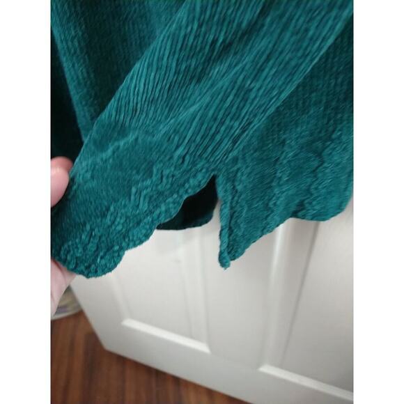 Outside Additions Woman L Sweater Kelly Green V Neck Tunic Side Slit - Picture 8 of 9